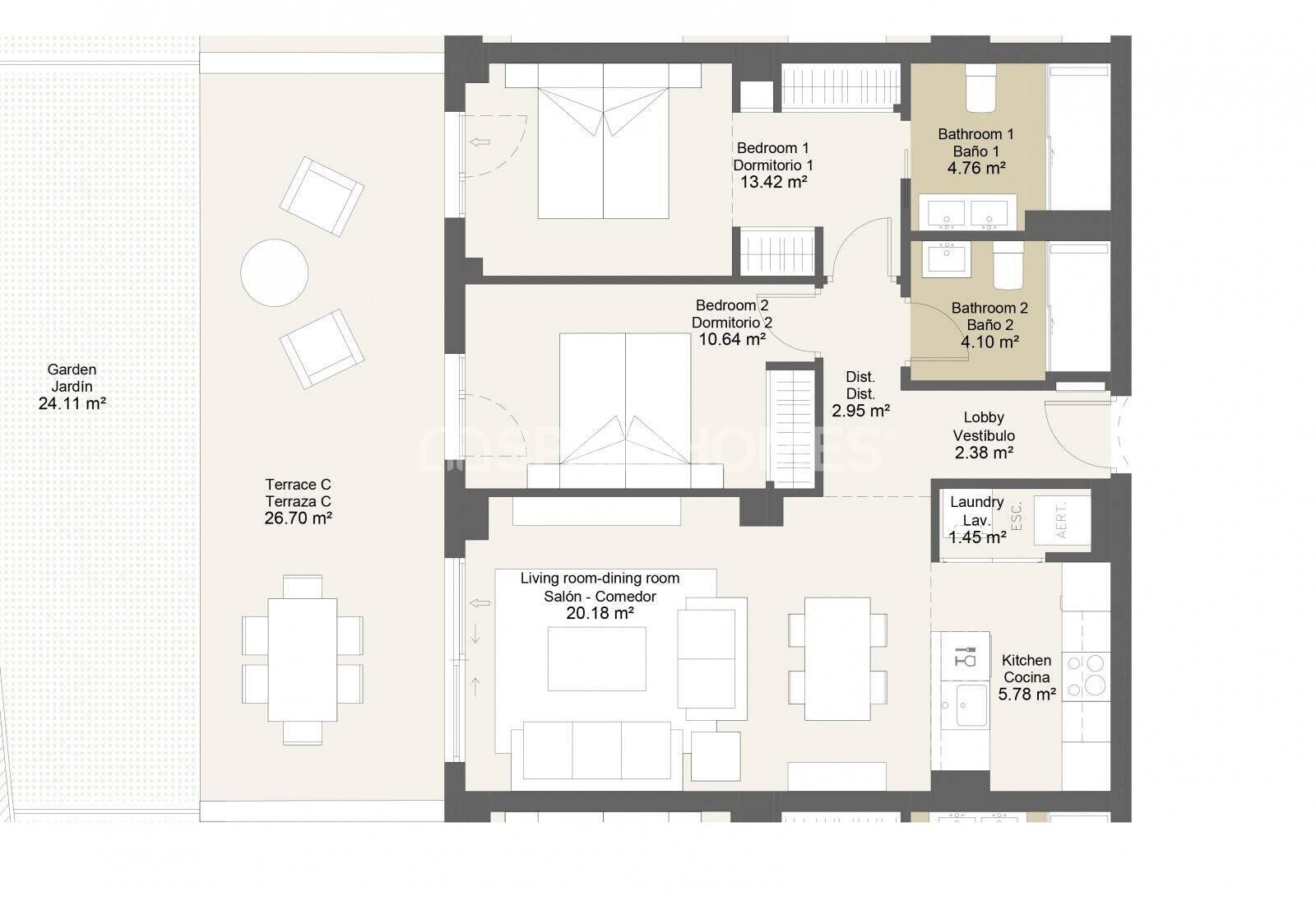 Appartamento a Velez-Malaga, Malaga, Spagna 2 camere da letto, 68 mq. N° 106914