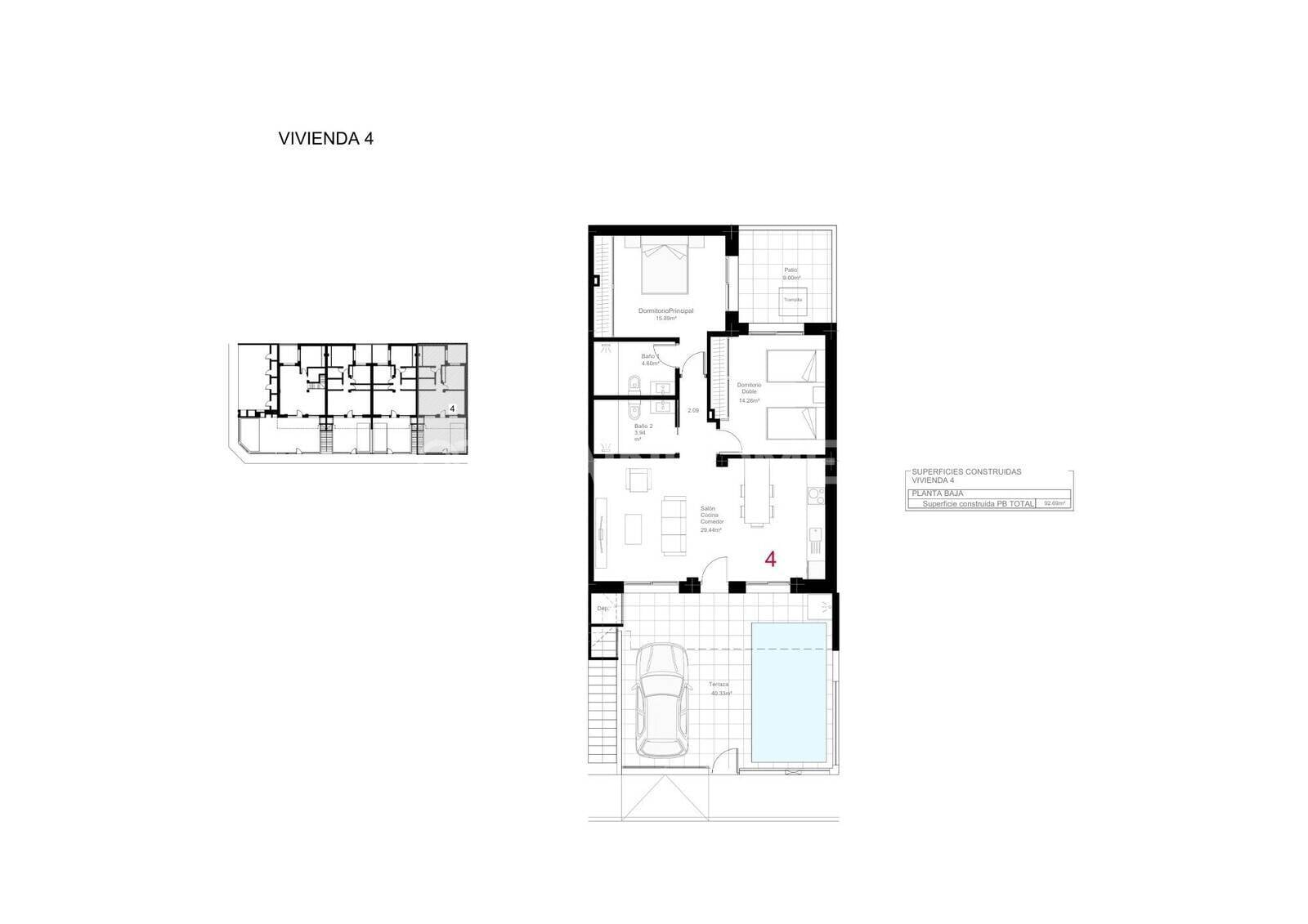 Lägenhet i San Pedro del Pinatar, Murcia, Spanien 2 sovrum, 92 kvm. Nr. 161600