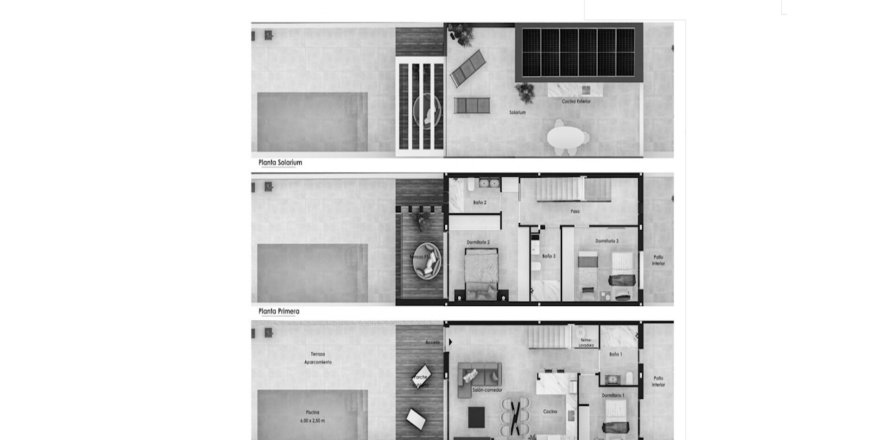 Villa floor plan «3BR-1», 3 bedrooms in Evo Villas