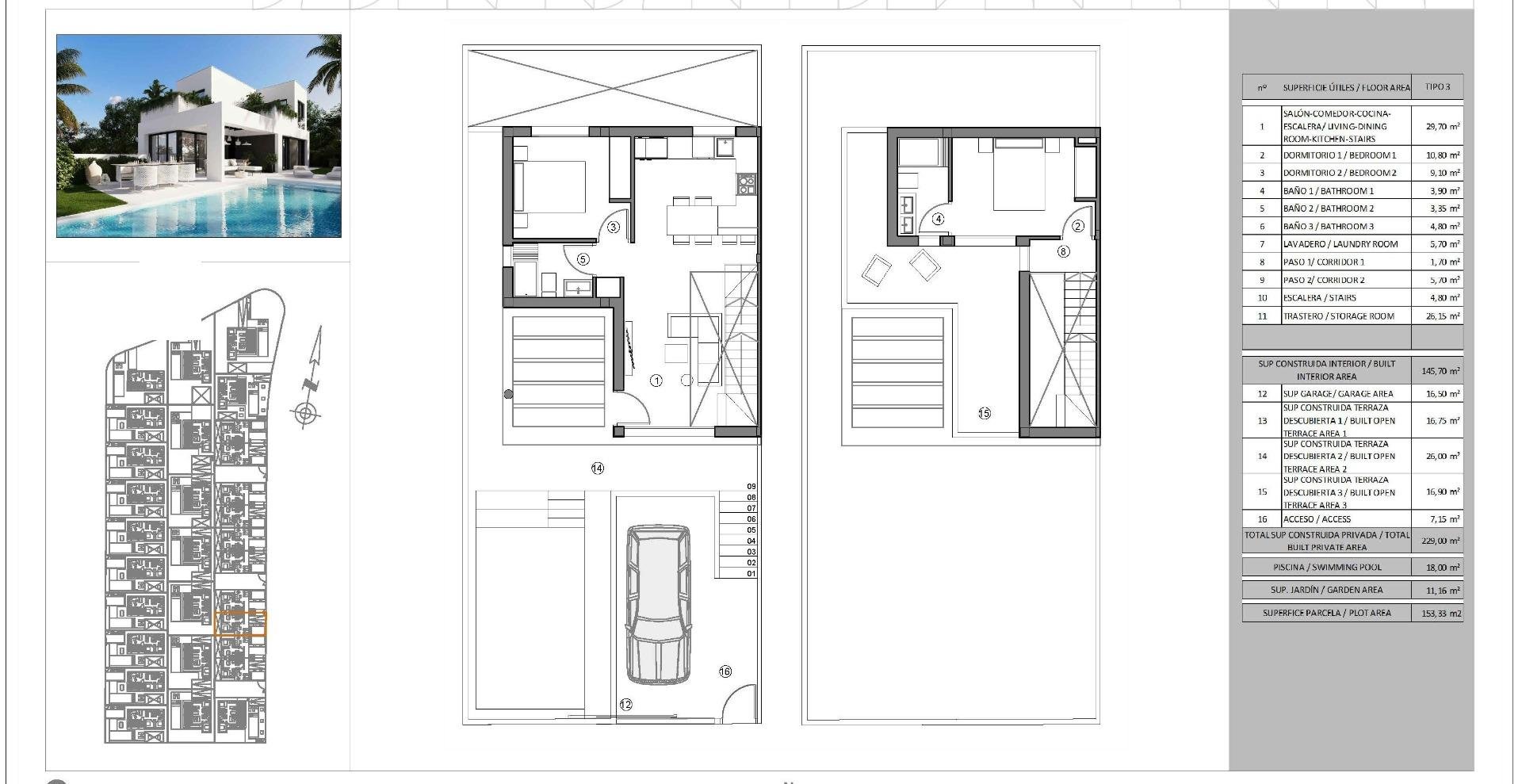 Villa i Finestrat, Alicante, Spanien 3 sovrum, 212 kvm. Nr. 112520