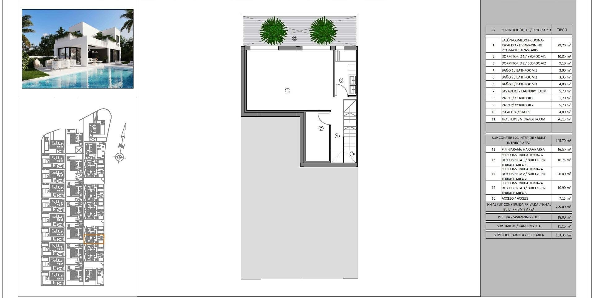 Villa i Finestrat, Alicante, Spanien 3 sovrum, 212 kvm. Nr. 112520