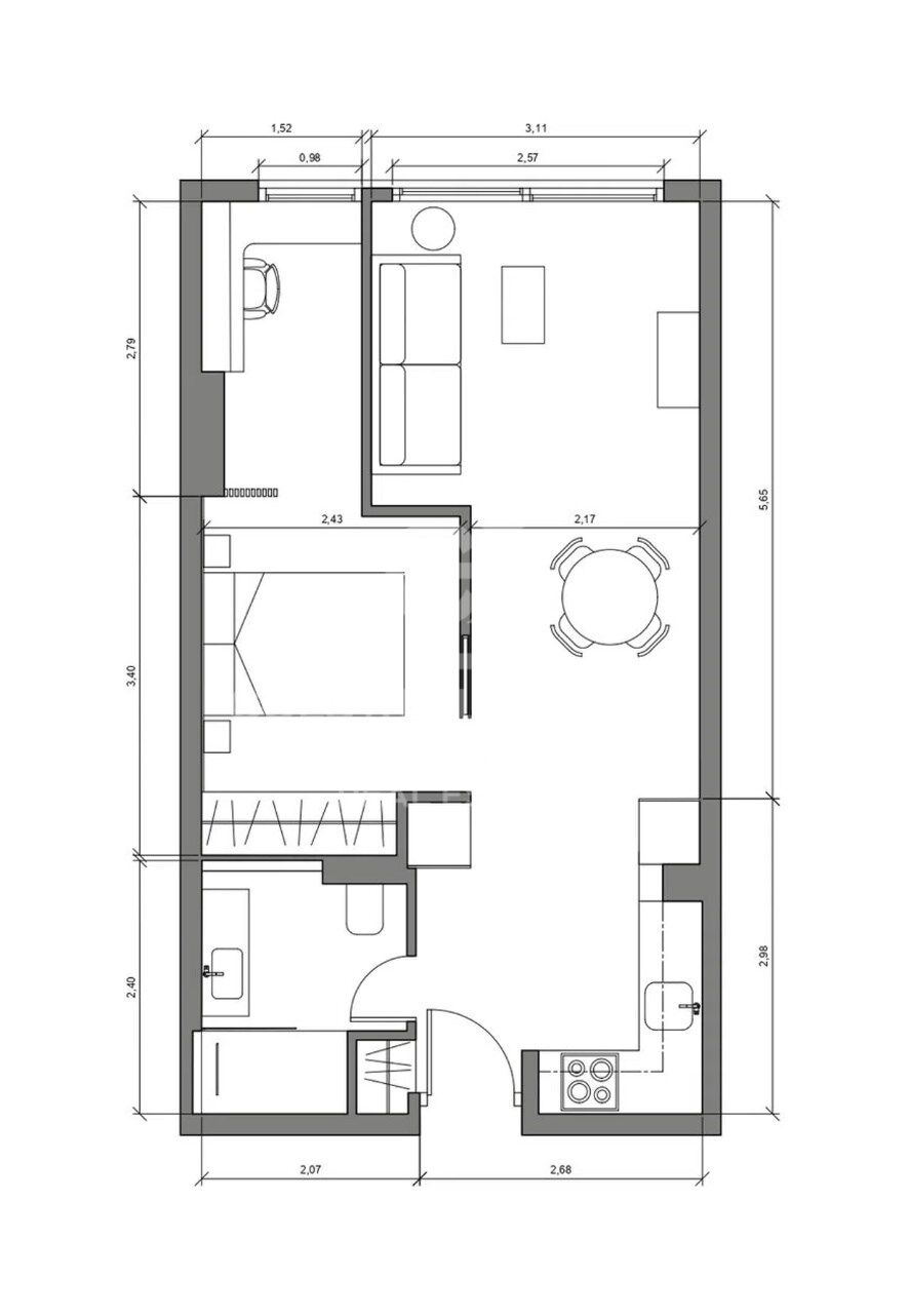 Квартира в Мадрид, Испания 1 спальня, 62м2 №178554