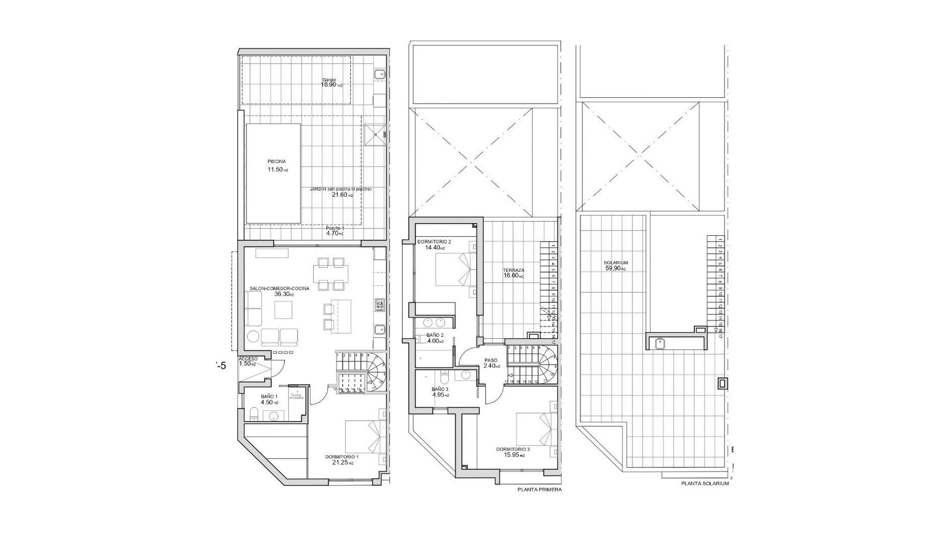Таунхаус в RESIDENCIAL CARMEN VII, Сан-Хавьер, Мурсия, Испания 3 спальни, 137.75м2 №178351
