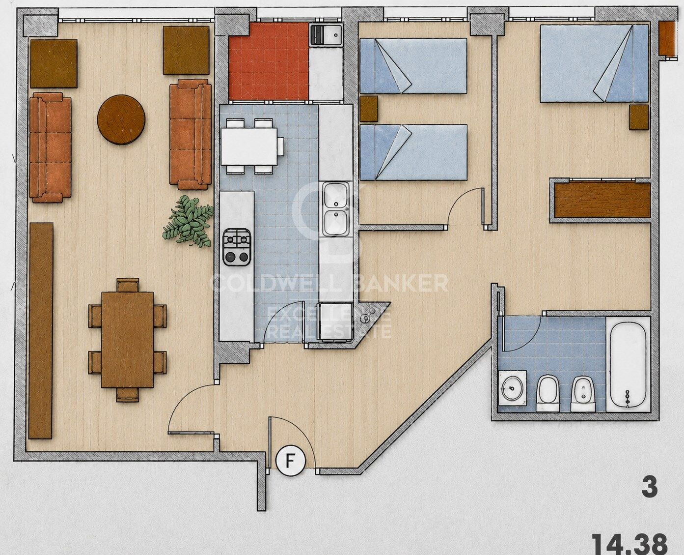 Apartment in Valencia, Spain 2 bedrooms, 94 sq.m. No. 178817