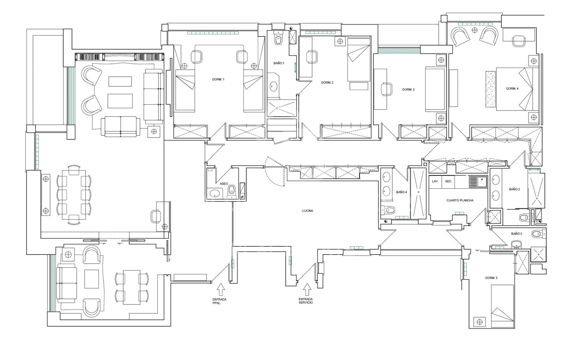 Appartamento a Madrid, Spagna 5 camere da letto, 357 mq. N° 178822