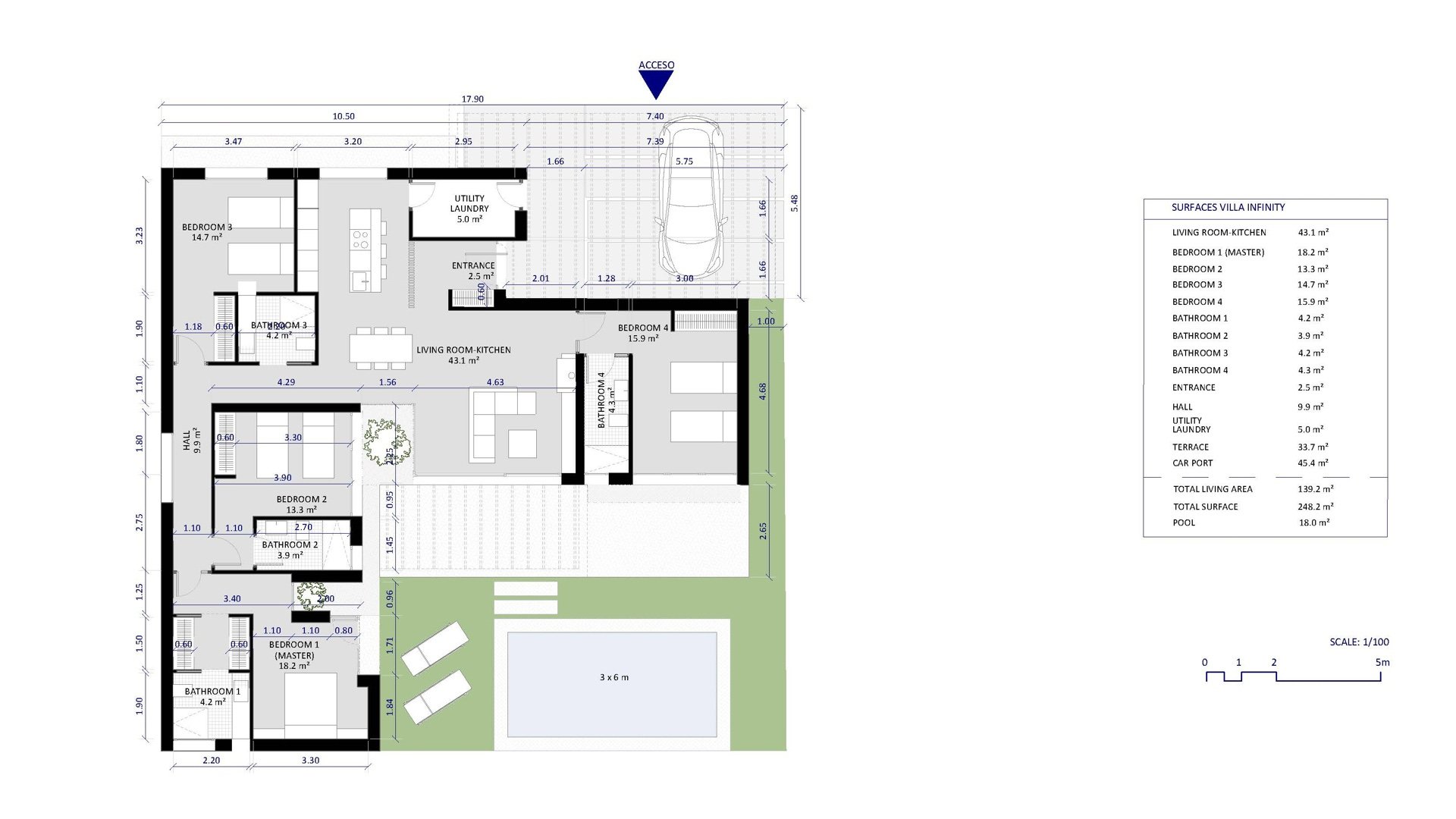 Villa en Murcia, España 4 dormitorios, 139 m2 No. 67725
