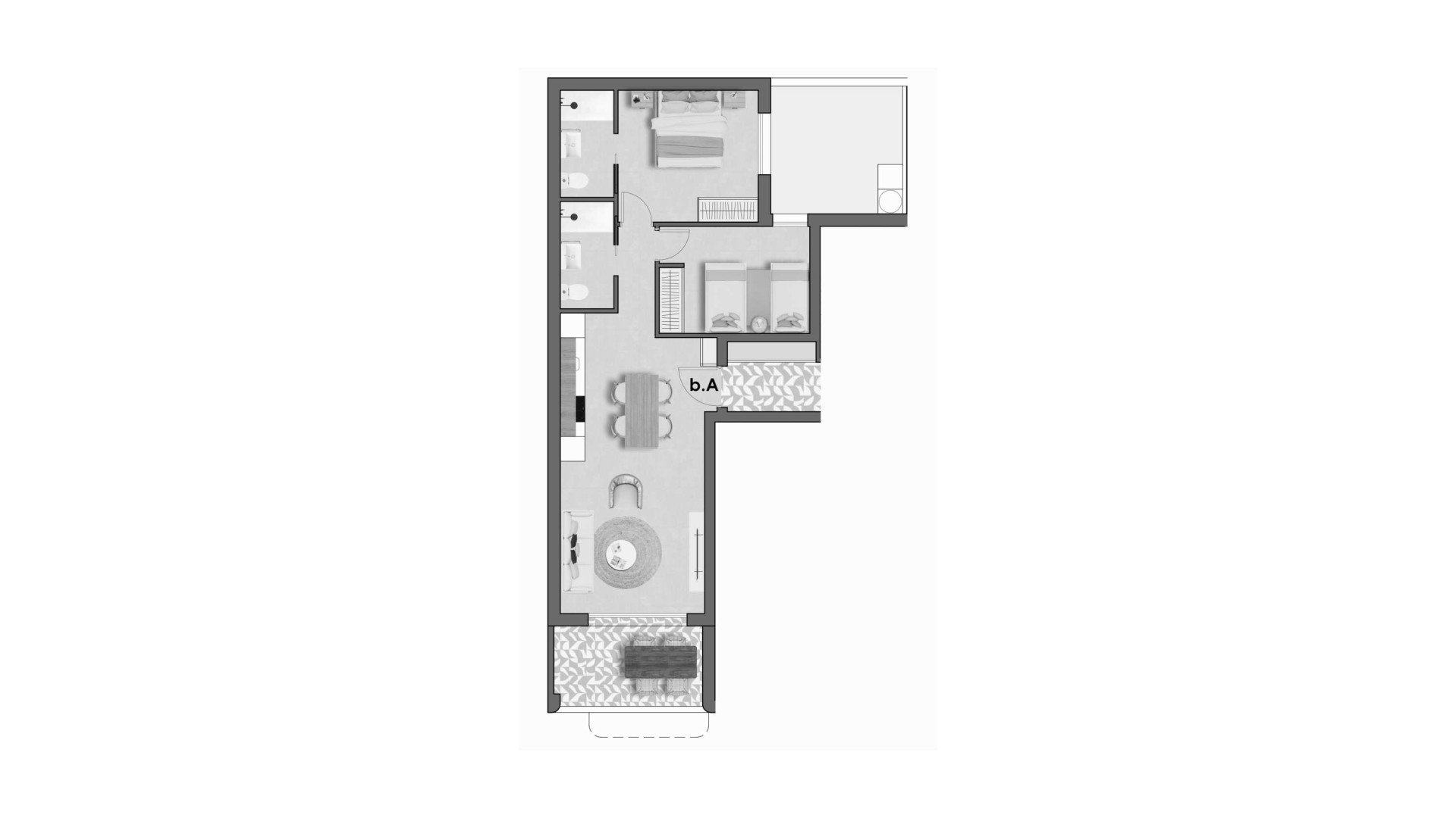 Huoneisto O-Porto Beach, Torre de la Horadada, Alicante, Espanja 2 makuuhuonetta, 73.54 m2 No. 166815