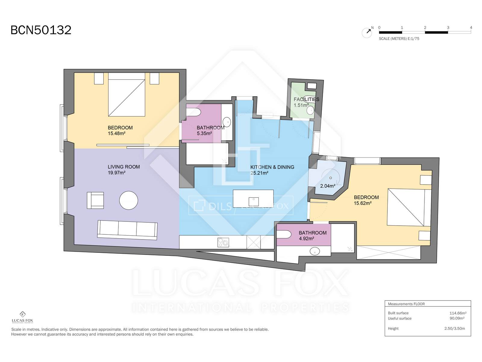 Apartment à Barcelona, Espagne 2 chambres, 115 m2 No. 150867