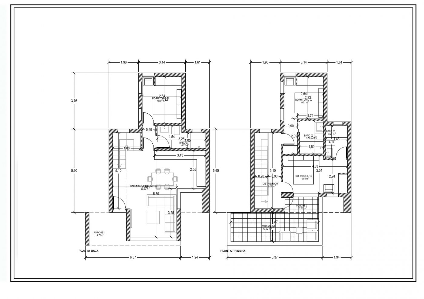 Villa in Estrella Mar, Murcia, Spanien 3 Schlafzimmer, 120 m2 Nr. 75932