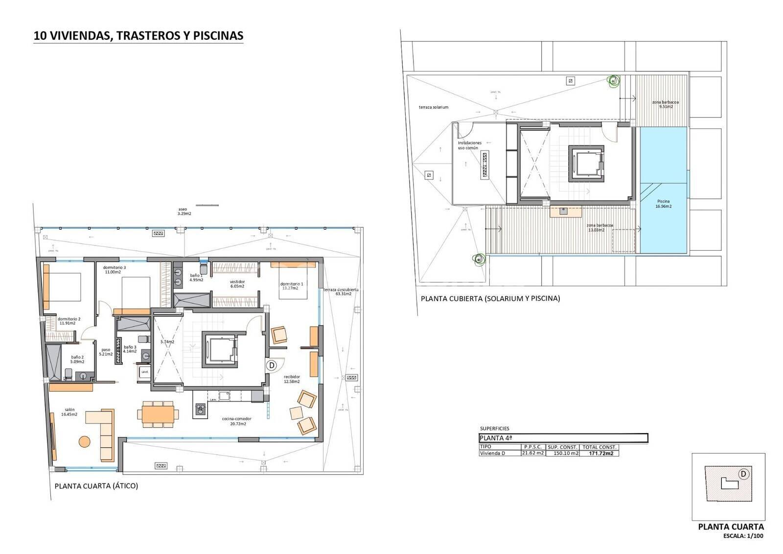 Penthouse w San Pedro del Pinatar, Murcia, Hiszpania 3 sypialnie, 171 mkw. nr 148734