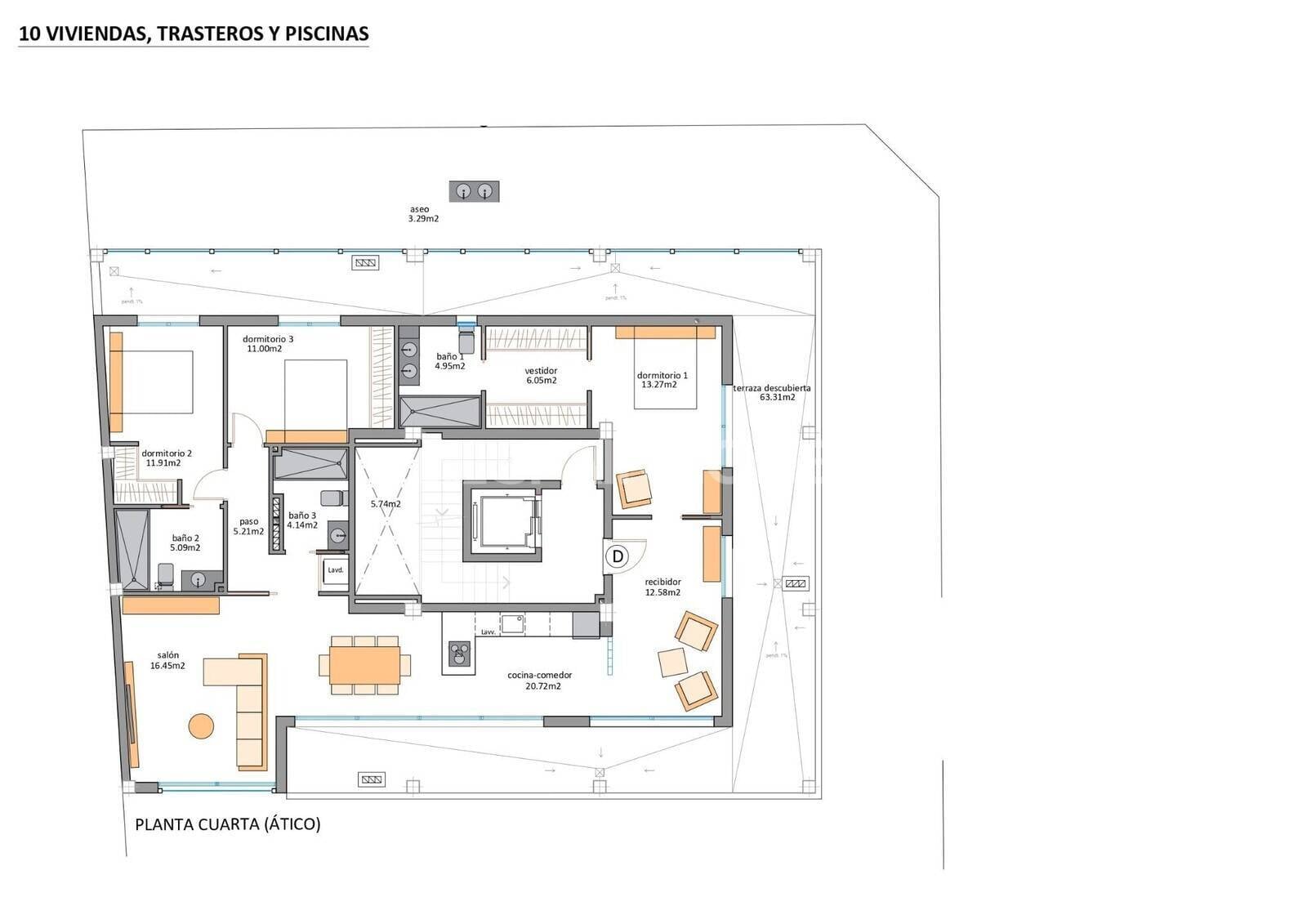 Penthouse w San Pedro del Pinatar, Murcia, Hiszpania 3 sypialnie, 171 mkw. nr 148734